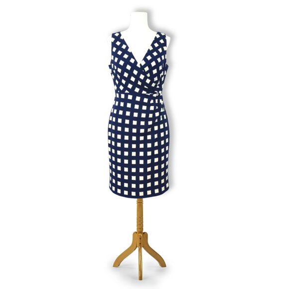 MaxMara Weekend Black White Check Dress Size 4 Italy Designer Geomentric - Picture 5 of 6